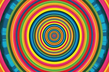 Hypnotic Trippy Spiral Pattern in Rainbow Colors Flat Design