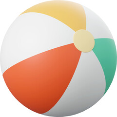 Beach ball, 3d illustration of Summer concept