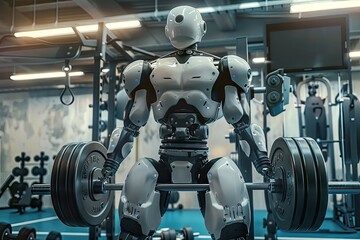 Cyborg Engaged in Heavy Lifting