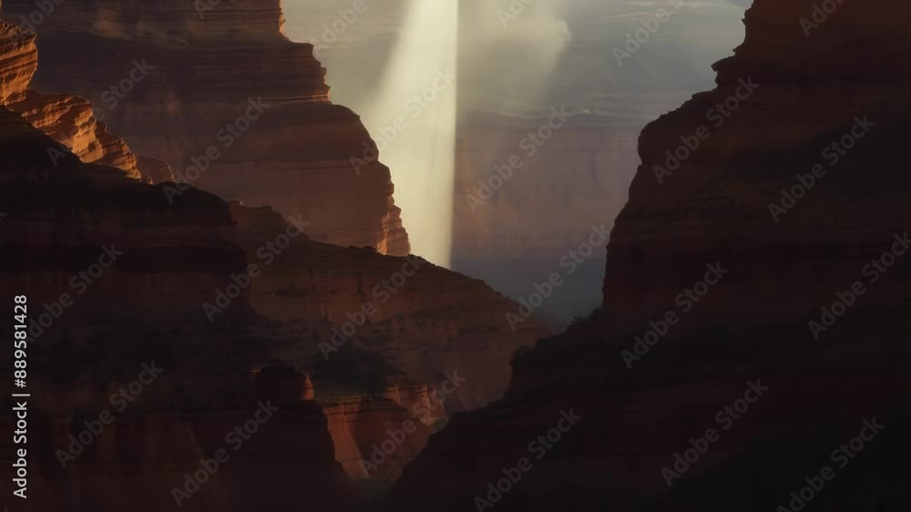 Poster the fading light casts long shadows across the canyon floor creating an otherworldly atmosphere.