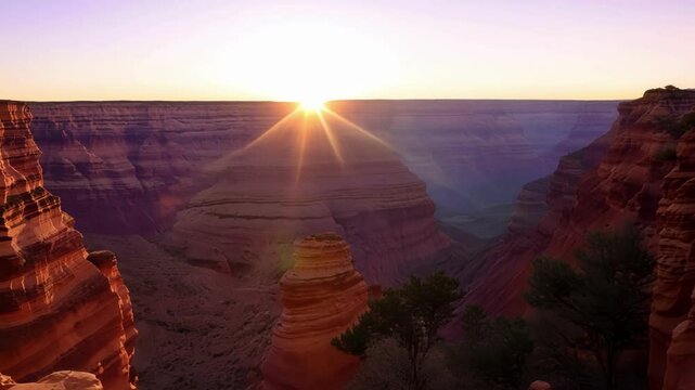 A peaceful stillness settles over the canyon as the sun bids farewell for the day.