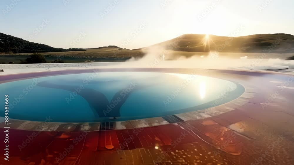 Poster the changing light throughout the day gives the thermal pools a different appearance from shimmering