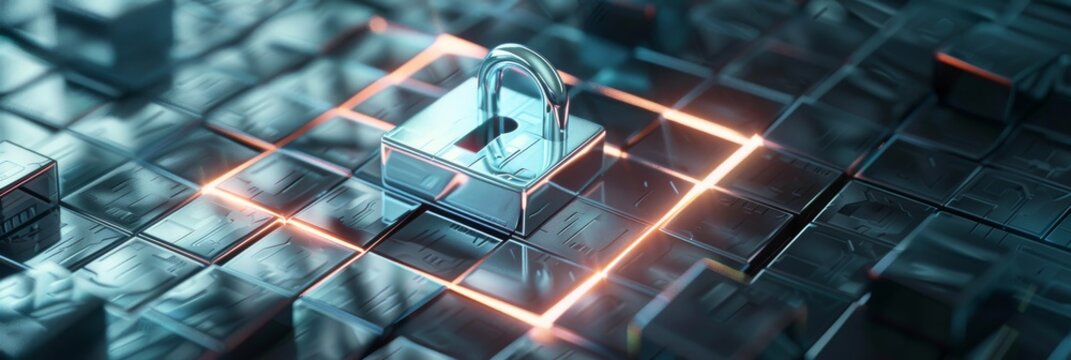 Ultra sharp photo of padlock icon integrated with checkmark, symbolizing website security