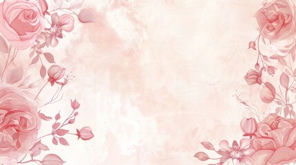 Watercolor Floral Arrangement on a Pastel Background