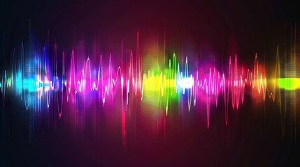 Abstract Neon Sound Wave Illustration