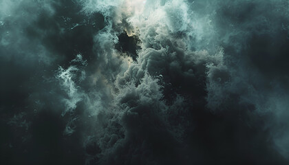 Obraz premium Ethereal cloud of smoke or mist in dark background for mystical fantasy concept