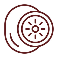  Kiwi Vector Line Maroon Icon Design