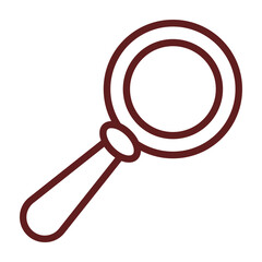 Lab Magnigying Glass Vector Line Maroon Icon Design