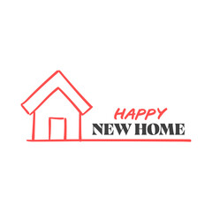 Happy new home design for cards.