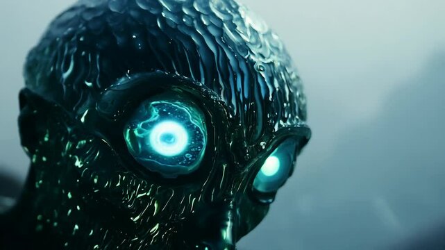 Mysterious blue-eyed creature in the shadows