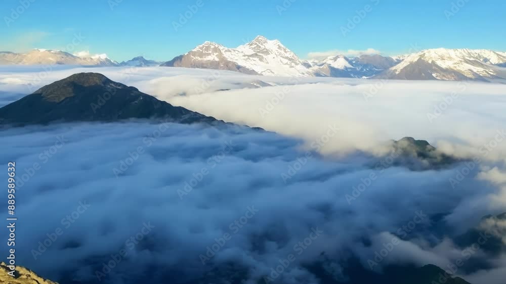 Poster its like being on top of the world gliding over a blanket of white clouds that cling to the highland
