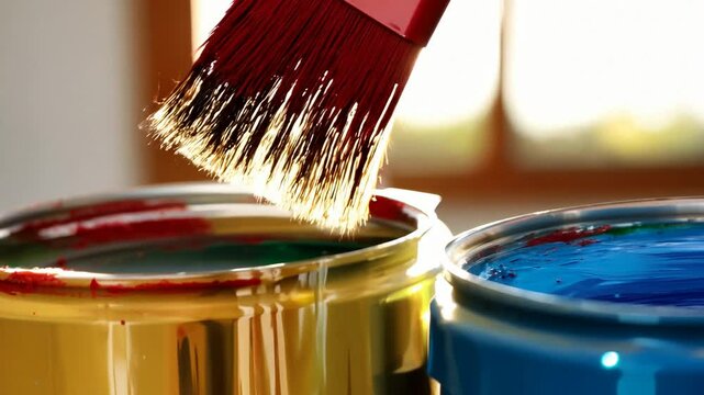paint can with brush