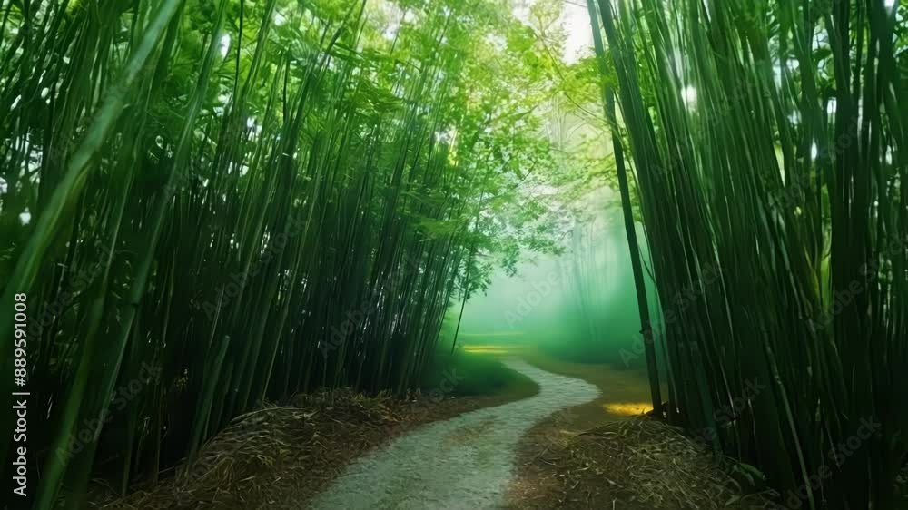 Poster each step takes you deeper into the heart of the bamboo forest promising hidden treasures and secret