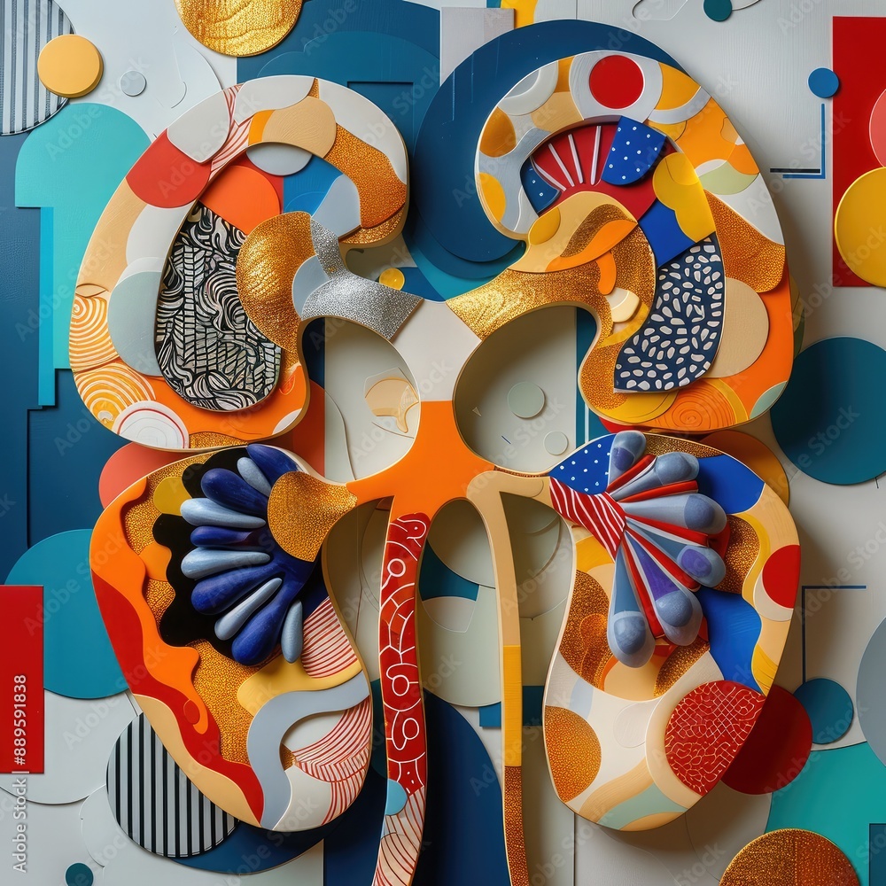 Poster conceptual art showing ongoing organ ailment, highlighting the struggle of maintaining kidney health