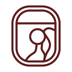 Air Travel Vector Line Maroon Icon Design