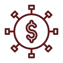 Asset Management Vector Line Maroon Icon Design