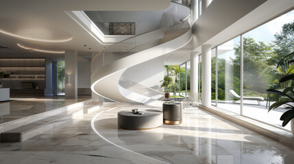 Fototapeta premium Virtual 3D images of buildings and interiors designed by architects