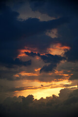 sunset in ström clouds