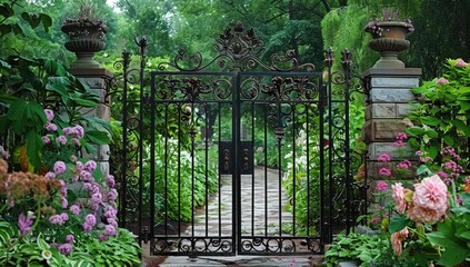 Obraz premium Elegant Iron Garden Gate