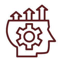 Skill Enhancement Vector Line Maroon Icon Design