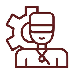 Coaching Techniques Vector Line Maroon Icon Design
