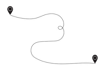 Distance icon Flat line illustration