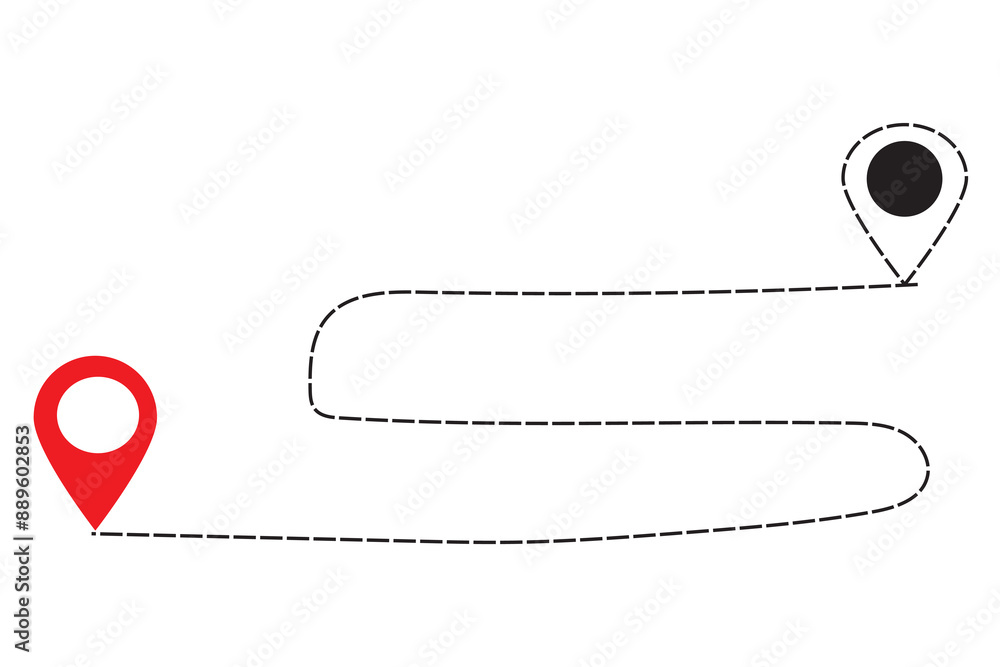 Aufkleber destination distancing icon outline vector for web ui