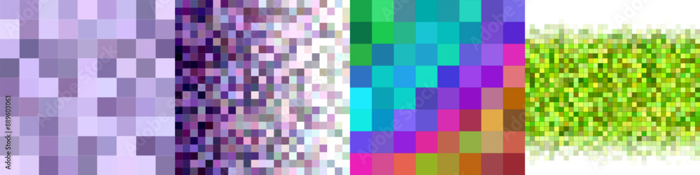 Poster abstract square mosaic pattern background set
