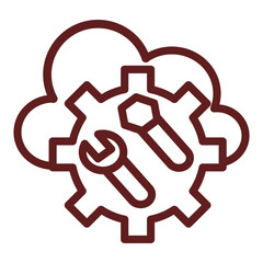 Obraz premium Online Workshops Vector Line Maroon Icon Design