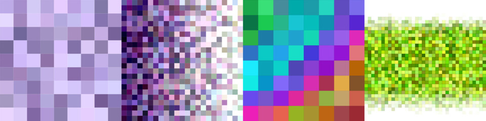 Abstract square mosaic pattern background set