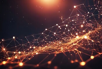 Fototapeta premium digital 3d connection dots connection structure Network Abstract background Technology