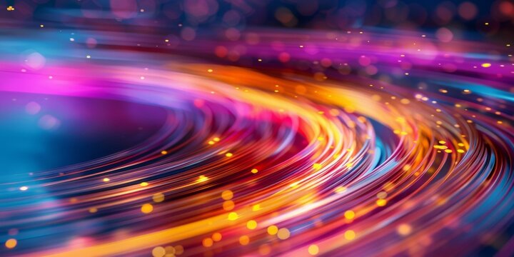 Dazzling abstract speed lines with vibrant color light trails in dynamic motion, evoking themes of time travel, futuristic technology, and energy.