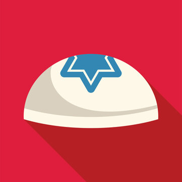 white kippah with blue star on red background clip art preview