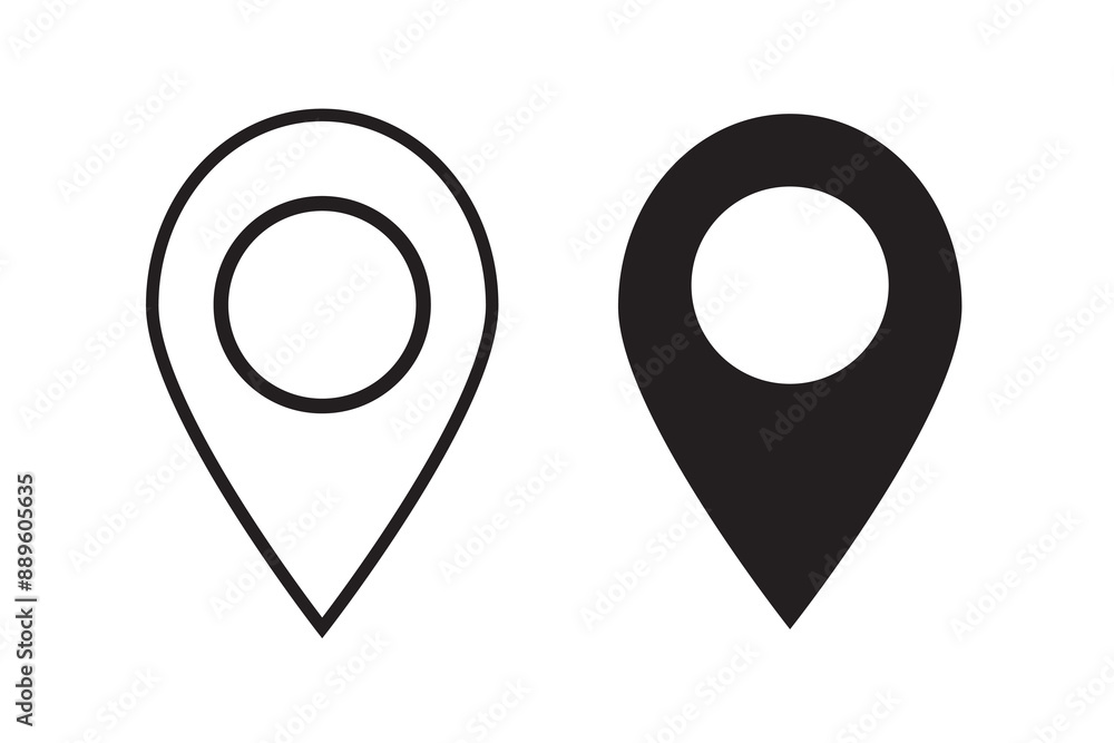 Poster location pin icon set. location pin vector icons set. trendy location pin vector icon concepts.