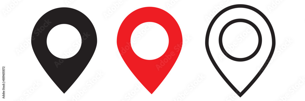 Aufkleber map pin icon. location pin place marker. location icon. map marker pointer icon set. gps location sy