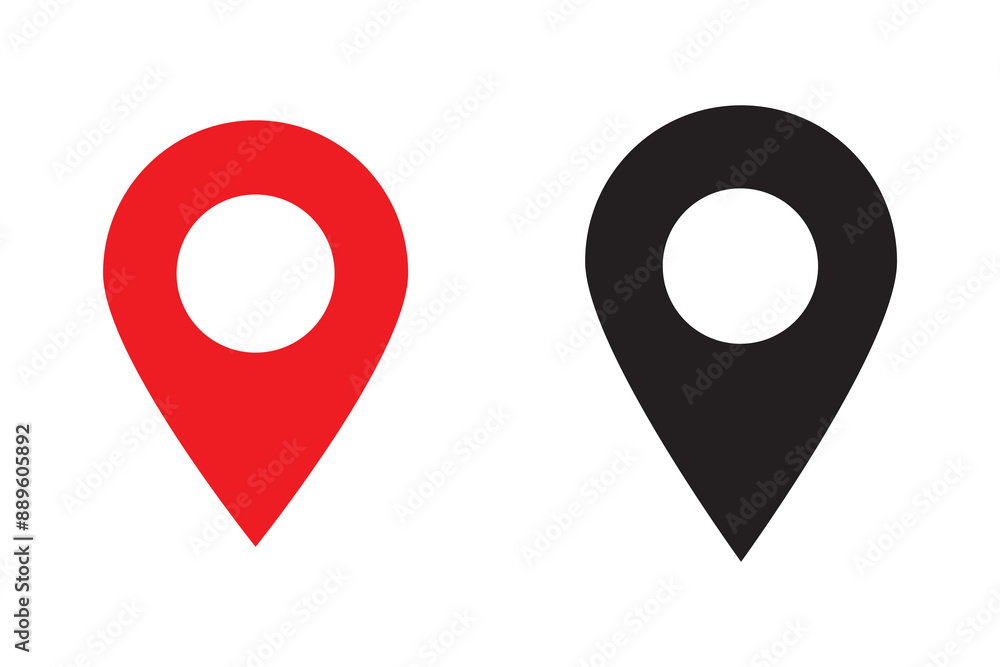 Poster map pin icon. location pin place marker. location icon. map marker pointer icon set. gps location sy
