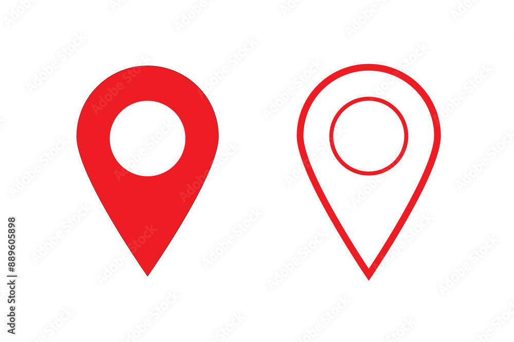 Aufkleber map pin icon. location pin place marker. location icon. map marker pointer icon set. gps location sy