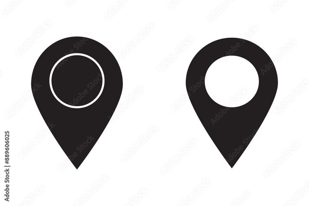 Aufkleber set of location pin icons. location pin place marker. location icon. map marker pointer icon set. mo