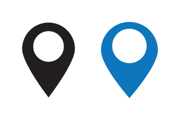 Fototapeta premium Location pin icon. Map pin place marker. Location icon. Map marker pointer icon set. GPS location symbol collection. Flat style - stock vector.