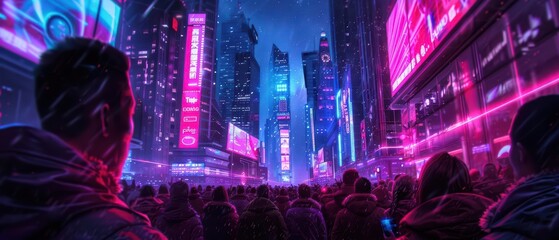 Obraz premium The parade banner presents an ultramodern