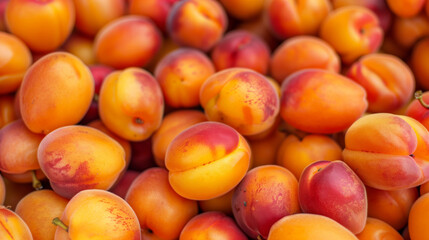 Close-up of fresh ripe apricots