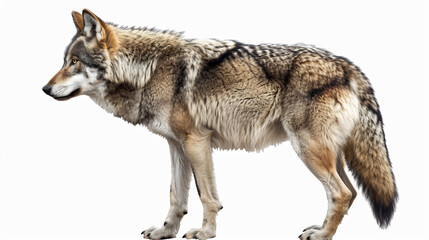 Fototapeta premium Side view photo of a wolf isolated on transparent background