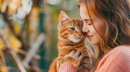 Raising awareness about cat care at a community event, realistic, vibrant colors, photography, background of an outdoor park, interactive displays