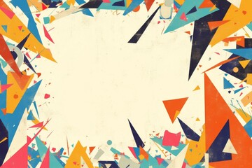 Minimalist Geometric Triangle Frame Border Presentation Background with Copy Space