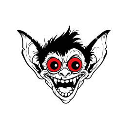 Gremlins logo on black background, troll face png