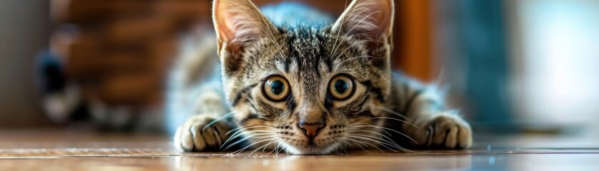 Celebration of cat care awareness event, realistic, vibrant colors, photography, background of a cheerful community center, informative and engaging