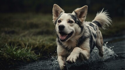dogs of various breeds in playful and cute poses art .jpeg