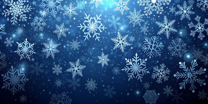 Falling Snowflakes on Blue Background, Winter,  Snow,  Holiday,  Christmas