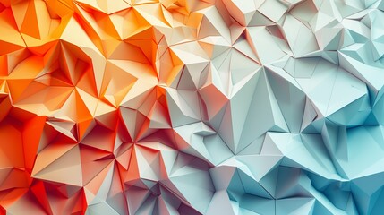 This eye-catching image features a dynamic blend of orange and blue geometric compositions, producing a striking visual contrast and an energetic abstract pattern full of depth.