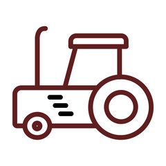 Tractor Vector Line Maroon Icon Design